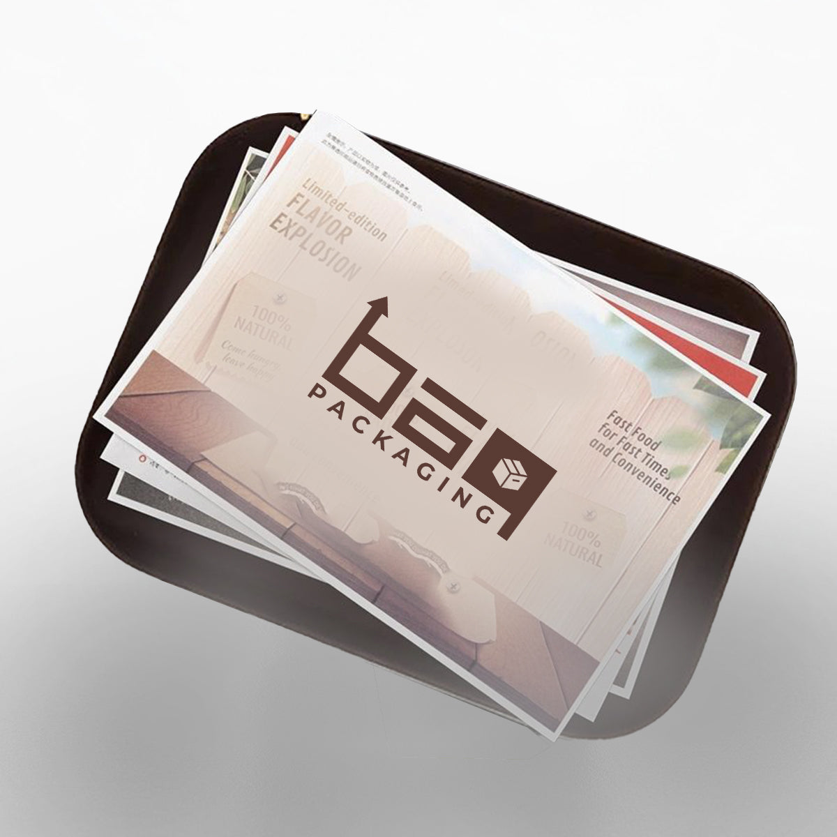 LOGO FOOD LINED TRAY PAPER 30CMX20CM